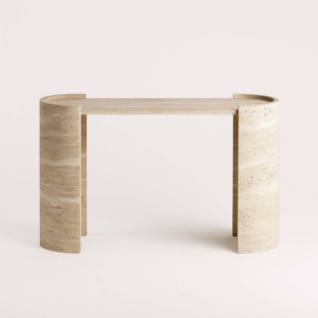 Citrus Ovale High Side Table - Travertine