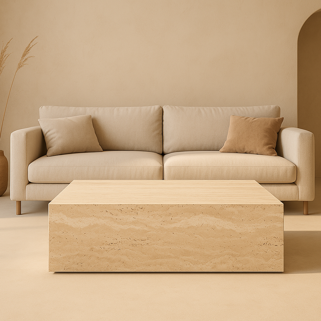 Block Coffee Table - Travertine