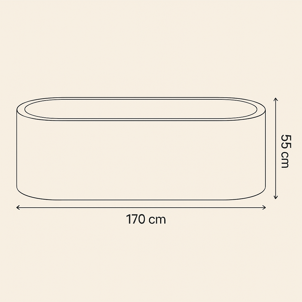 Ovalo Bathtub - Travertine