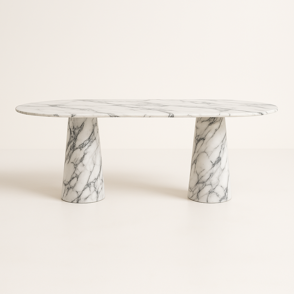 Cone Elegance Ovale Dining Table - Marble Calacatta
