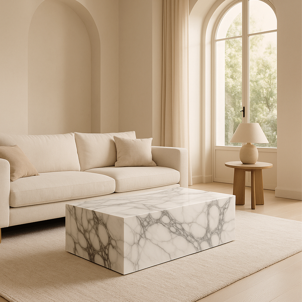 Block Coffee Table - Marble Calacatta