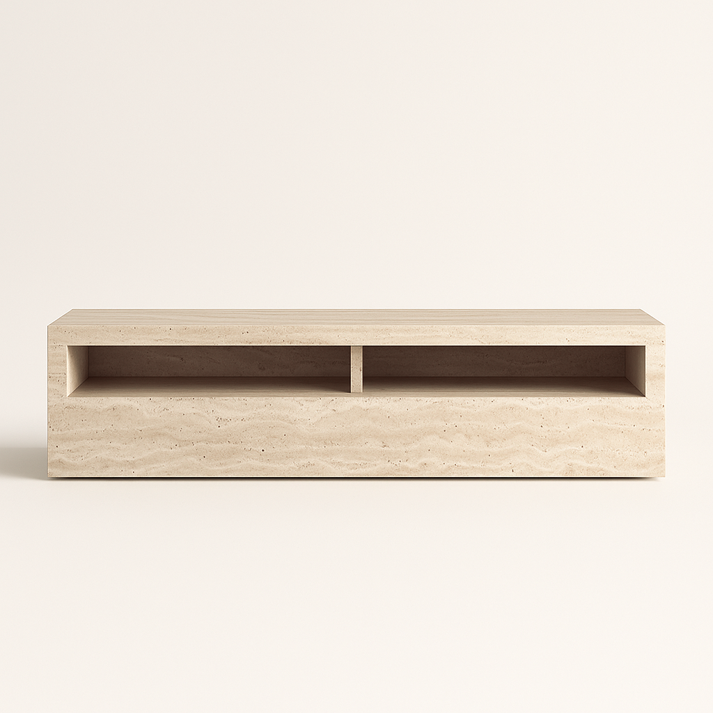 Studio TV Console Table - Travertine