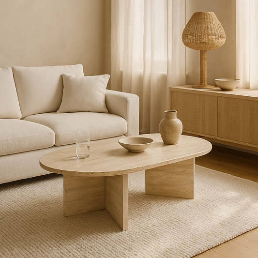 Nordic Ovale Coffee Table - Travertine
