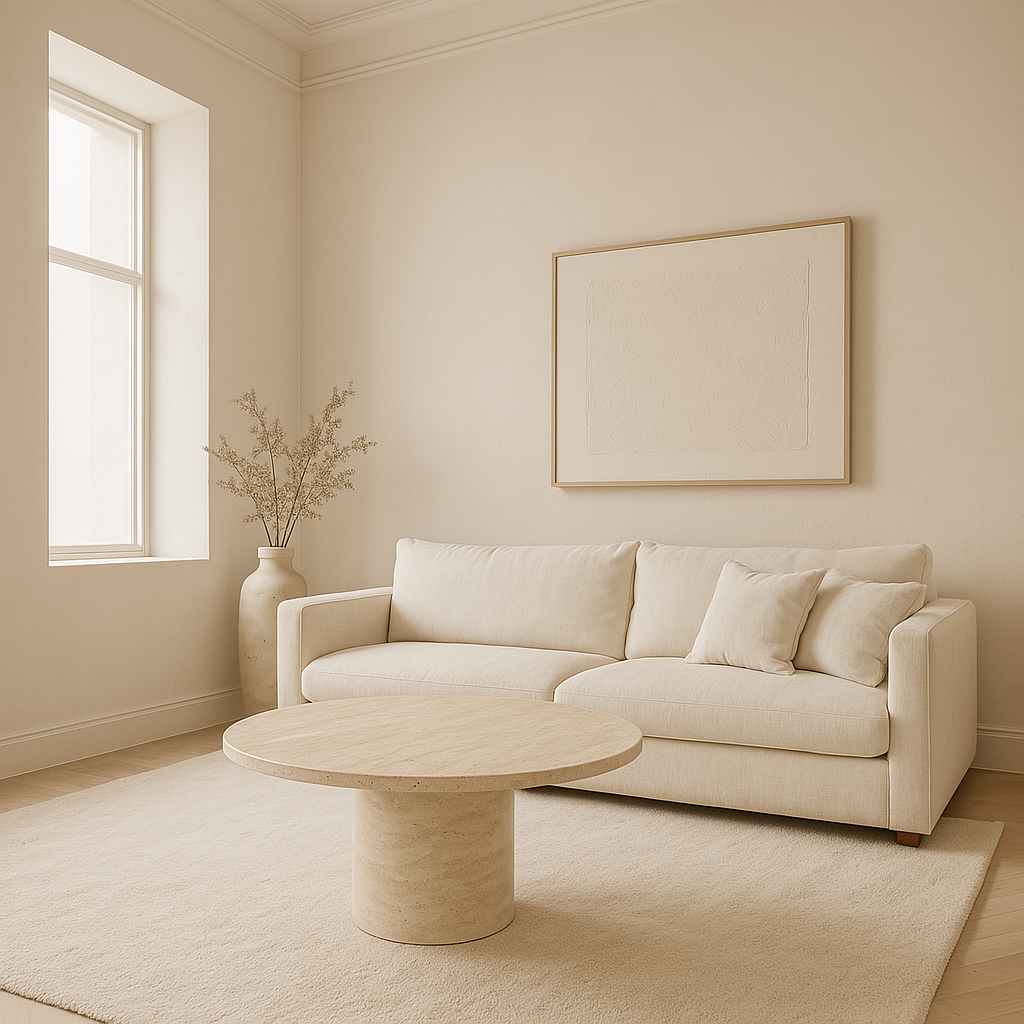 Timeless Round Coffee Table - Travertine
