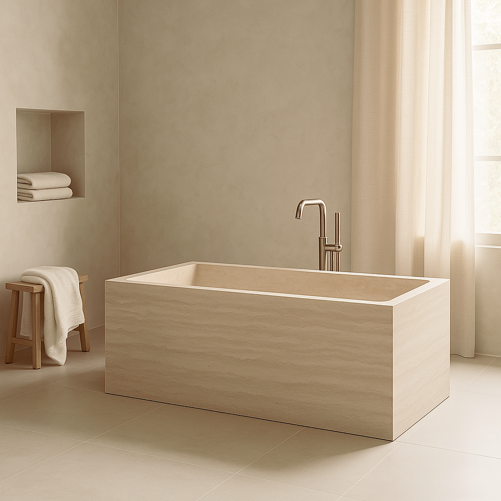 Forma Bloc Bathtub - Travertine