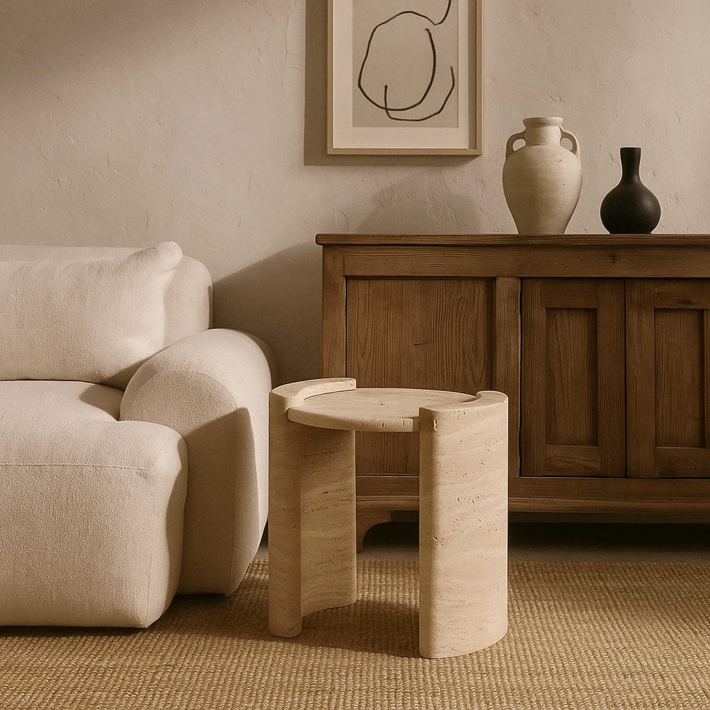 Stockholm Side Table - Travertine