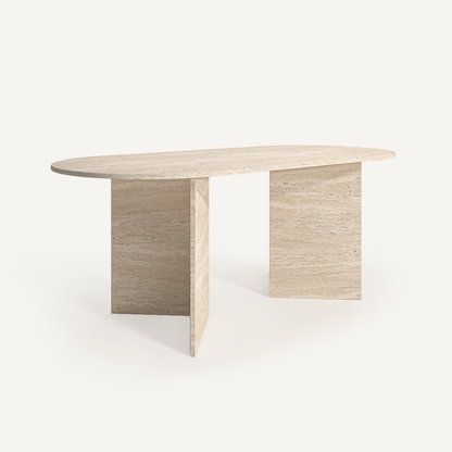 Nordic Ovale Dining Table - Travertine