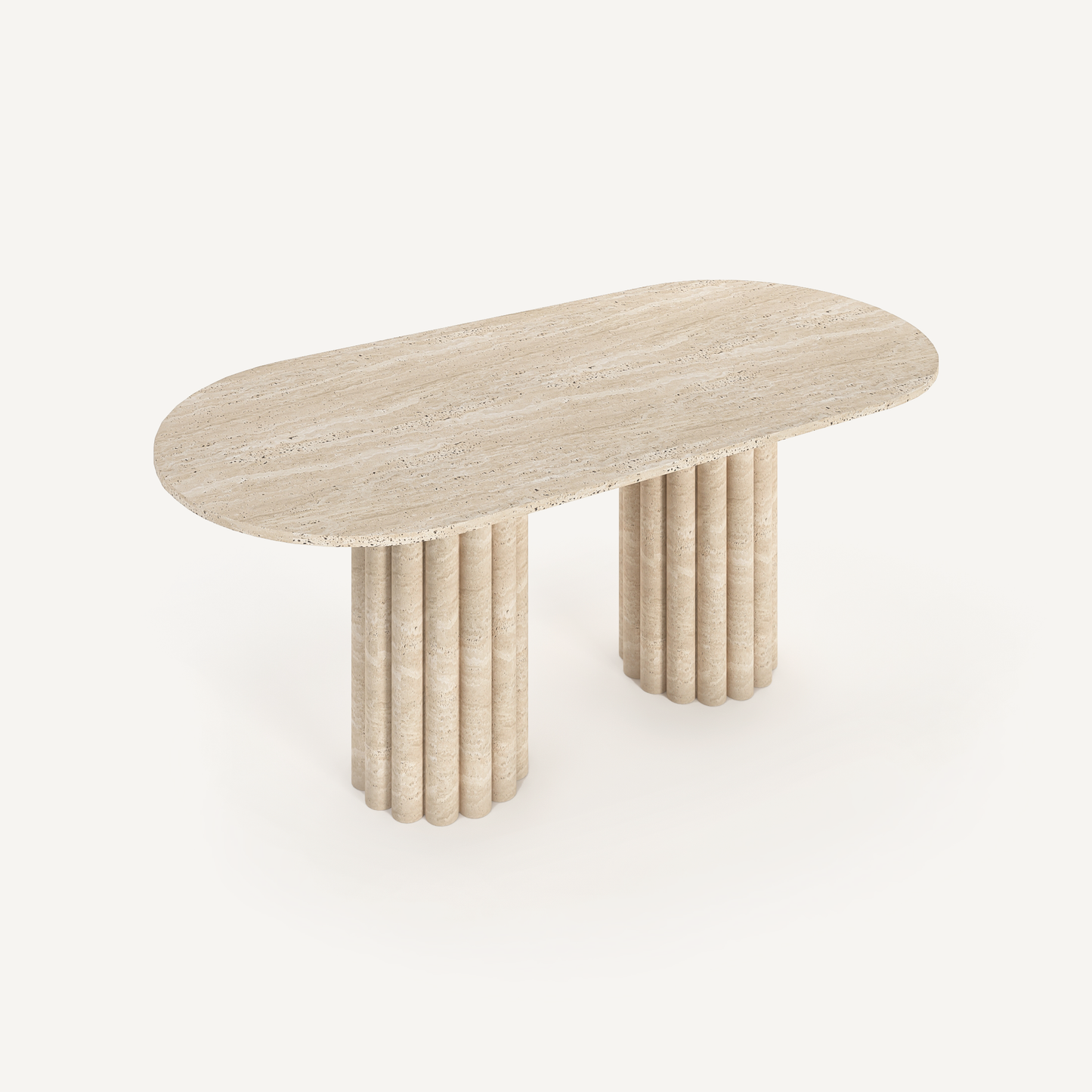 Ripple Ovale Dining Table - Travertine