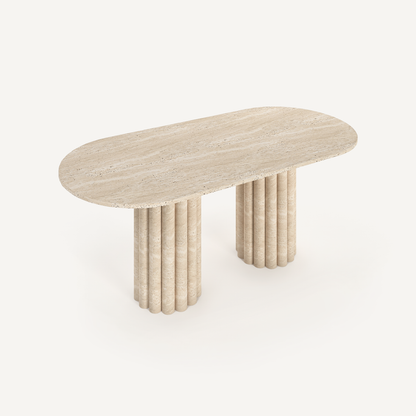 Ripple Ovale Dining Table - Travertine