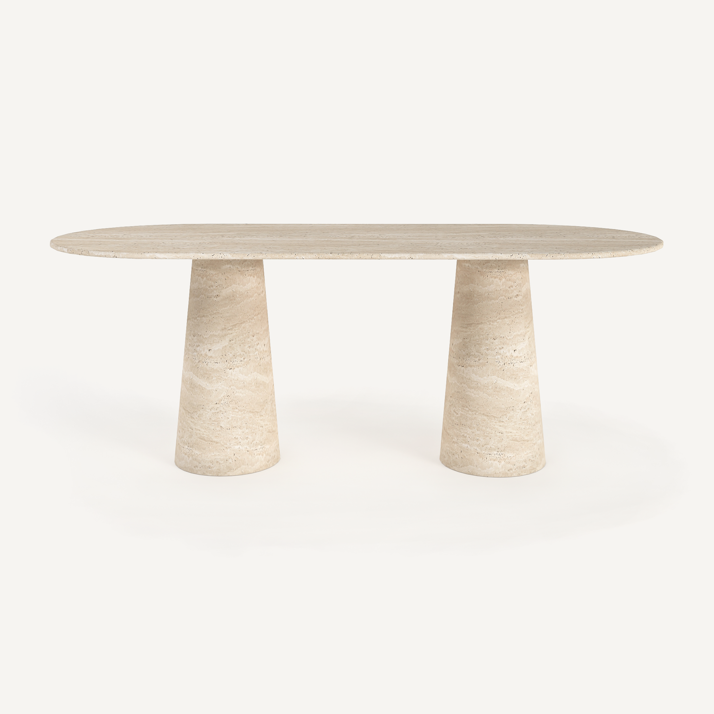 Cone Elegance Ovale Dining Table - Travertine