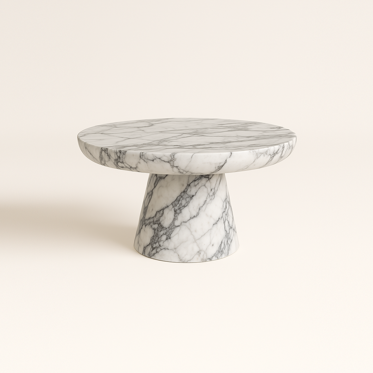 Chunky Cone Coffee Table - Marble Calacatta