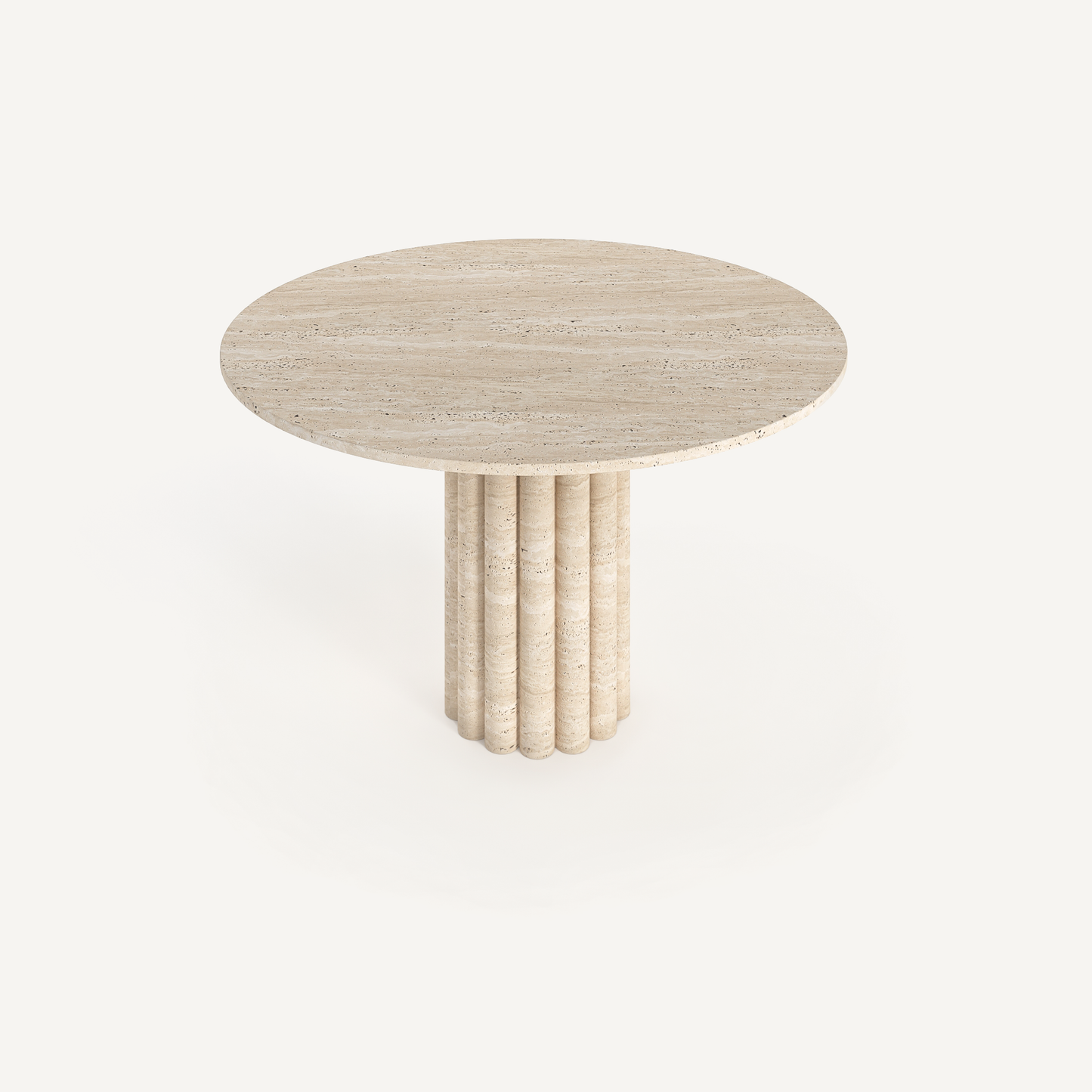 Ripple Round Dining Table - Travertine