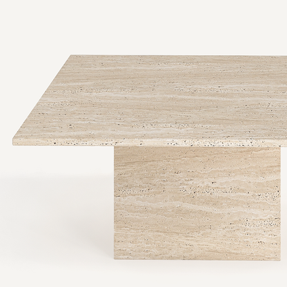 Elegant Square Coffee Table - Travertine