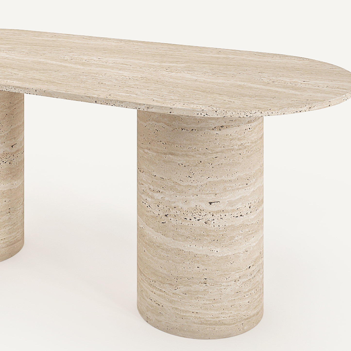 Timeless Ovale Dining Table - Travertine