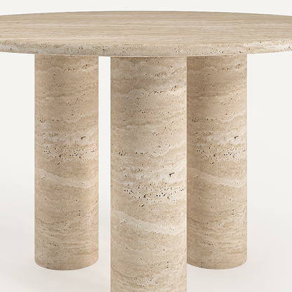 Sicily Round Dining Table - Travertine