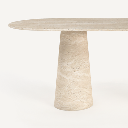 Cone Elegance Ovale Dining Table - Travertine