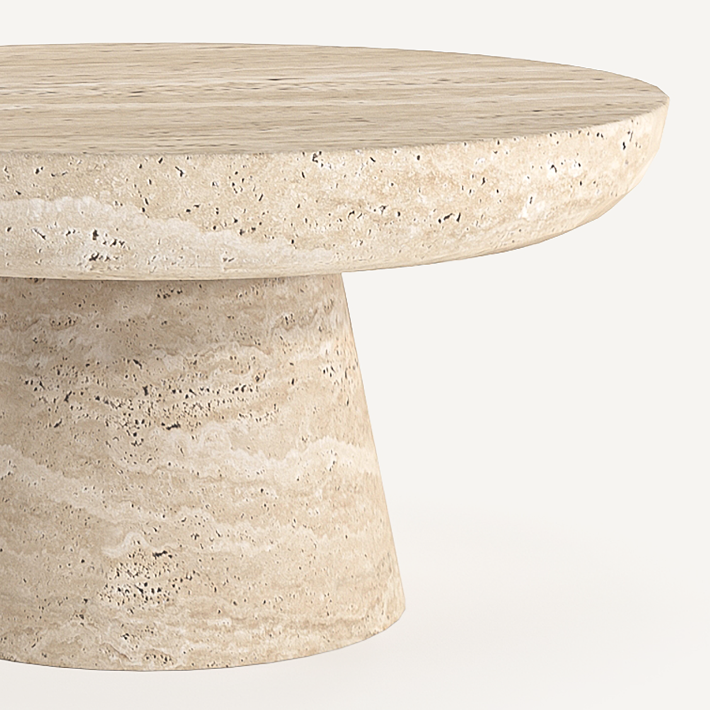 Chunky Cone Coffee Table - Travertine