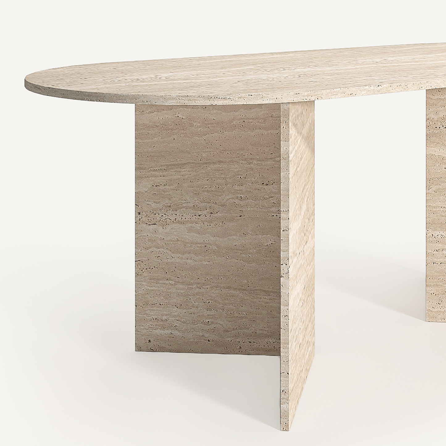 Nordic Ovale Dining Table - Travertine