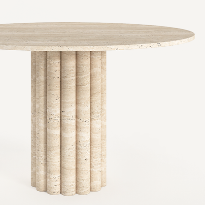 Ripple Round Dining Table - Travertine