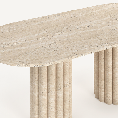 Ripple Ovale Dining Table - Travertine