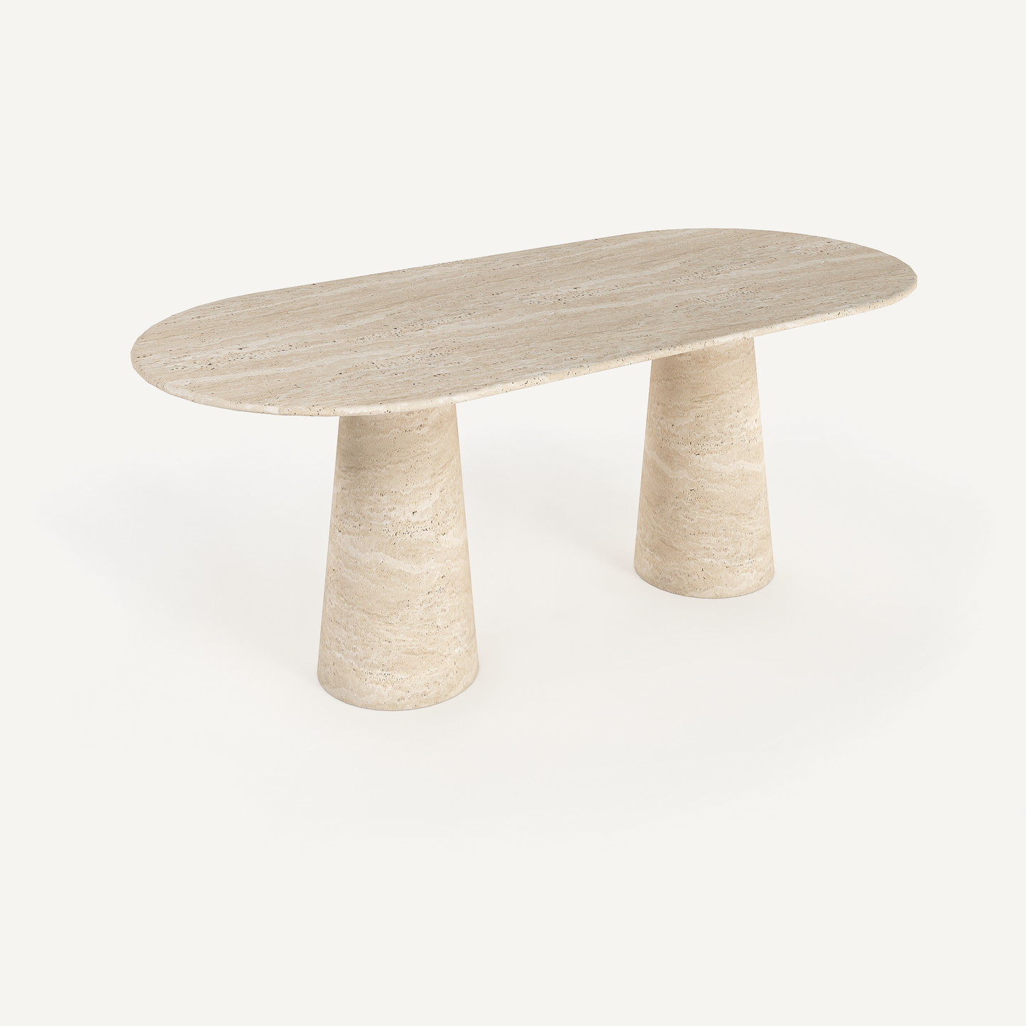 Cone Elegance Ovale Dining Table - Travertine