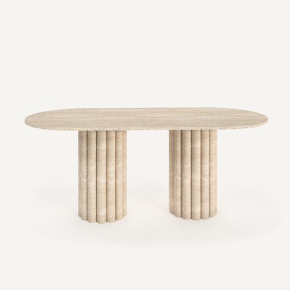 Ripple Ovale Dining Table - Travertine