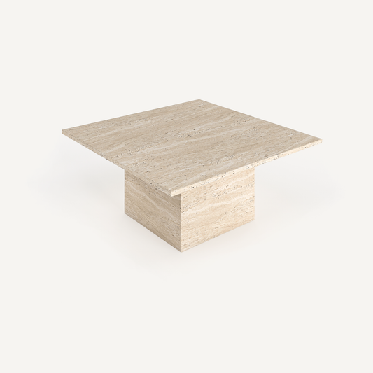 Elegant Square Coffee Table - Travertine