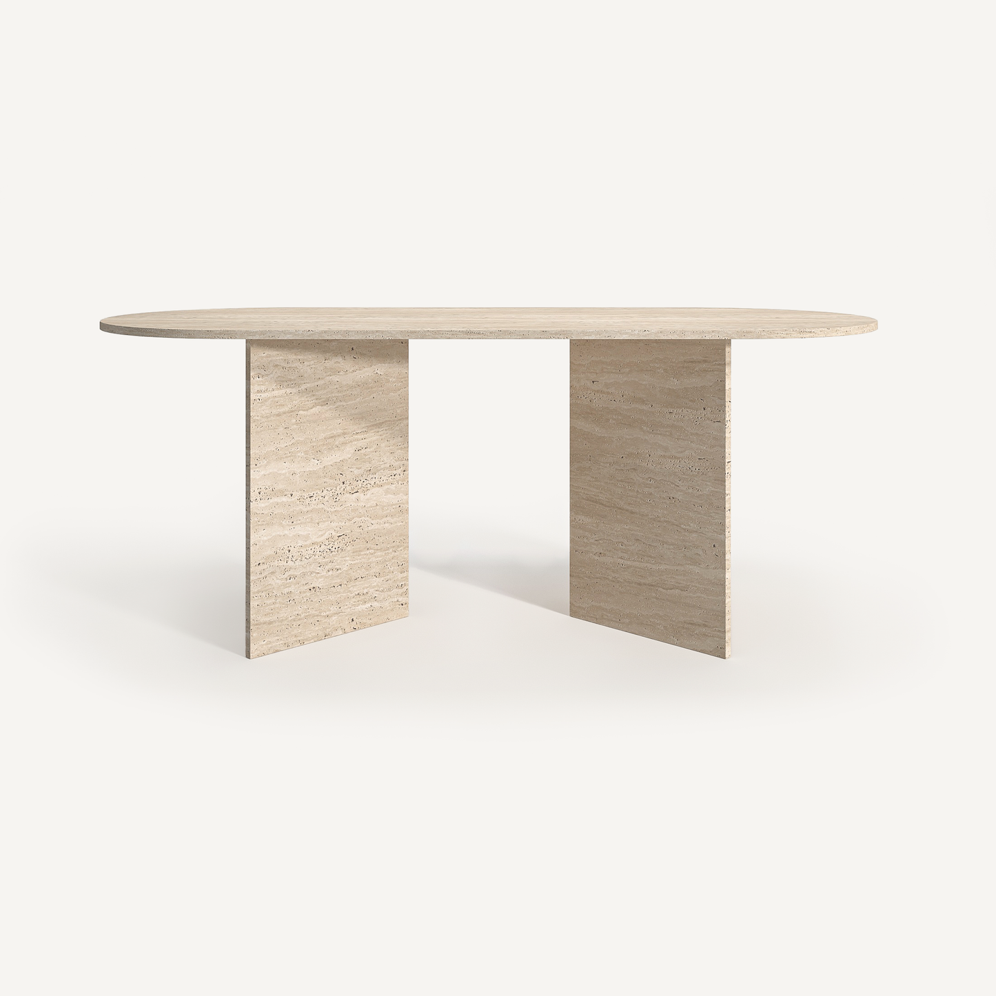 Nordic Ovale Dining Table - Travertine