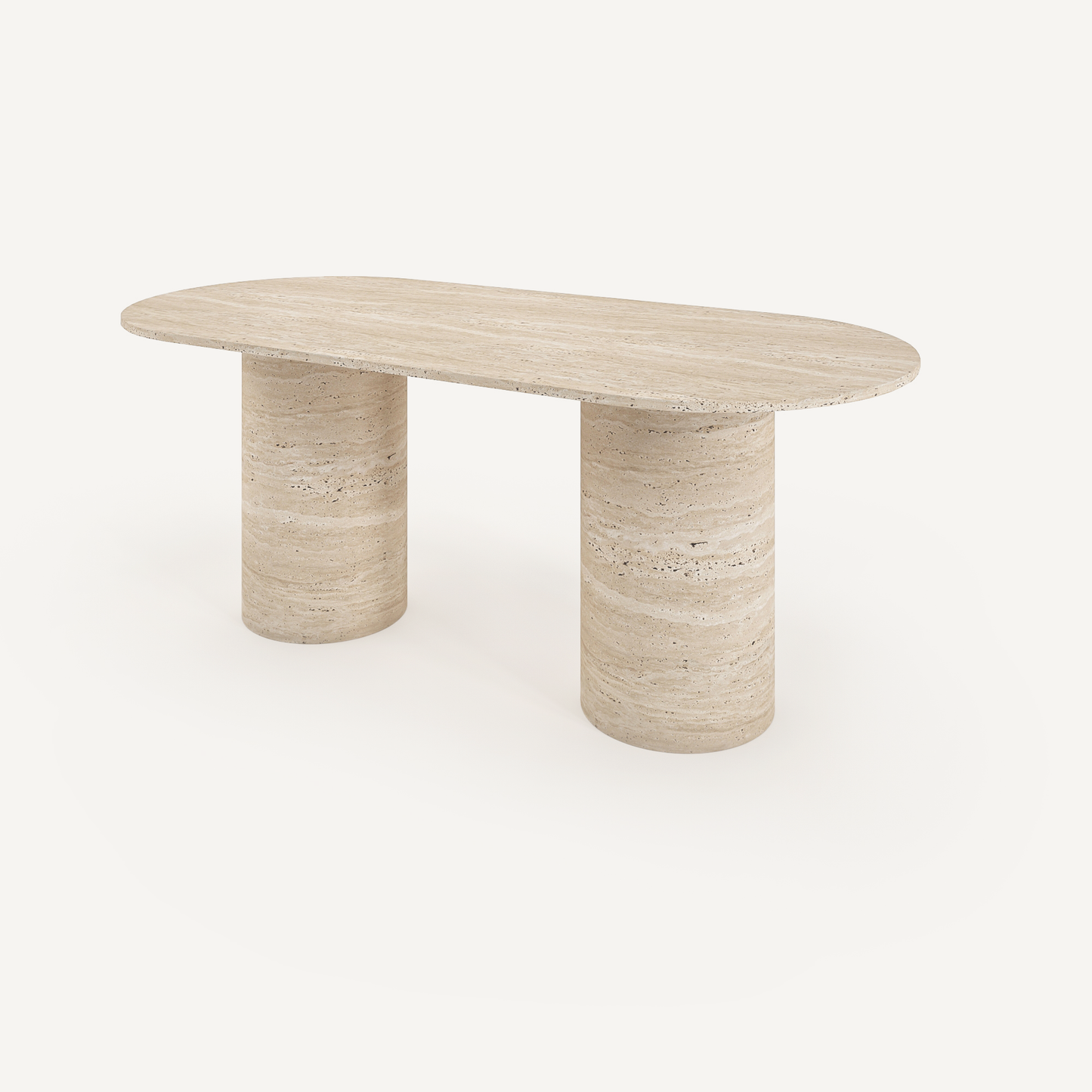 Timeless Ovale Dining Table - Travertine