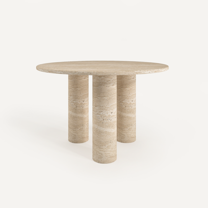 Sicily Round Dining Table - Travertine